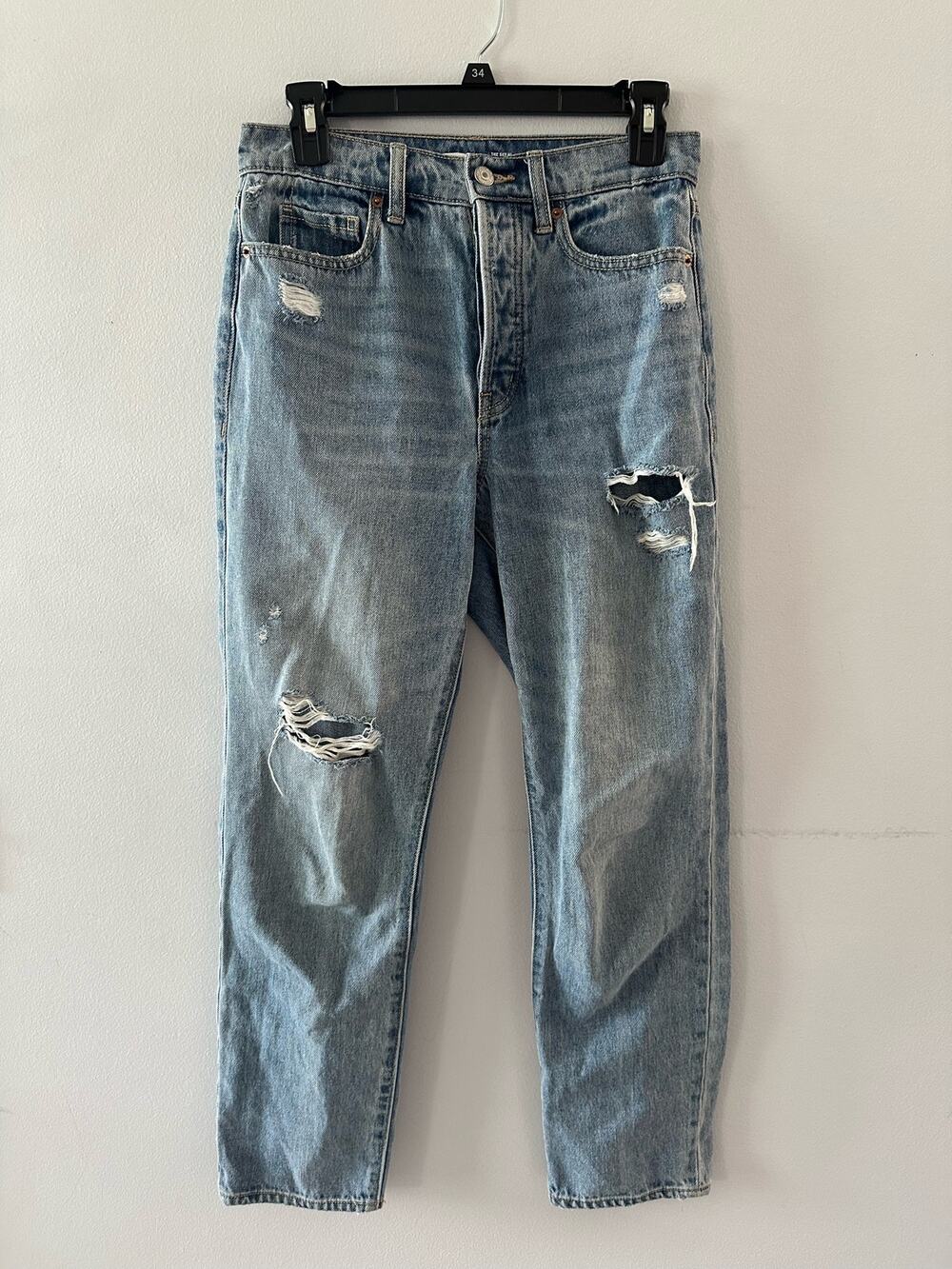Old Navy Jeans Women's 2 The Sky Hi Straight Extra High Rise Denim Button Fly